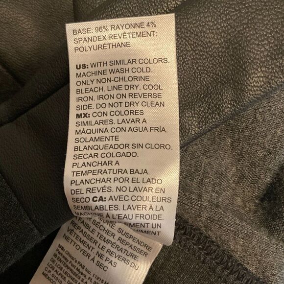 Chicos Women Black Size 4 20 Faux Leather Front Ponte Leggings Pull On Stretch N - Picture 12 of 12